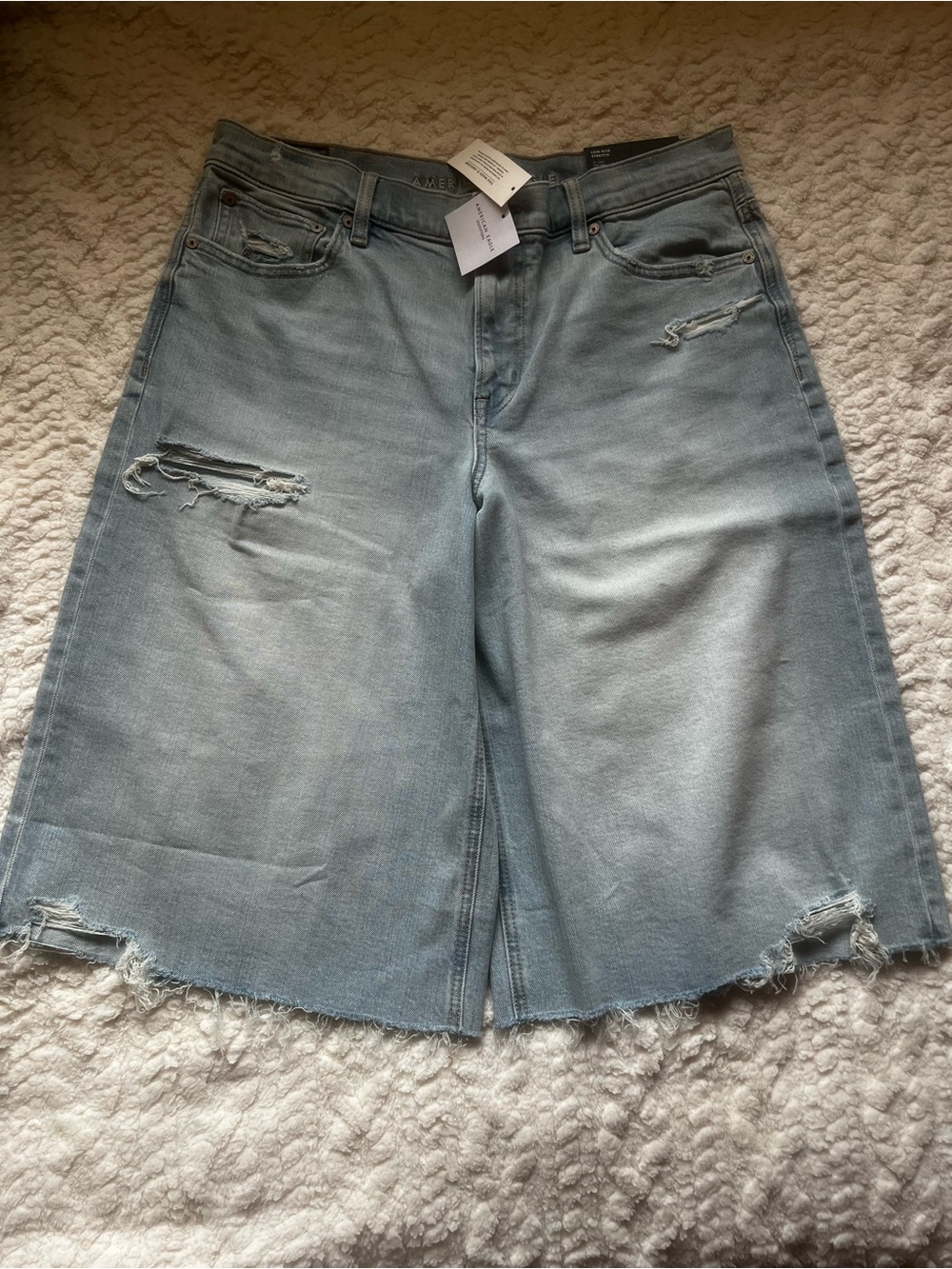 America Eagle Blue Distressed Denim Women’s Shorts